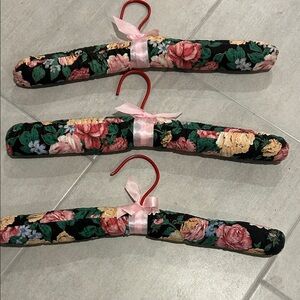 Floral Padded Hangers with Pink Ribbon